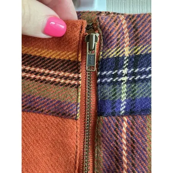 PLENTY BY TRACY REESE Anthropologie Wool Blend Layered Plaid Skirt - Picture 4 of 12